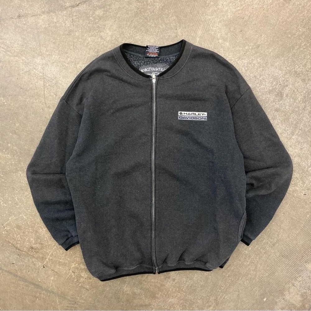 Vintage Harley Davidson 90s Biker Full Zip Jacket Omaha Nebraska Size XXL
